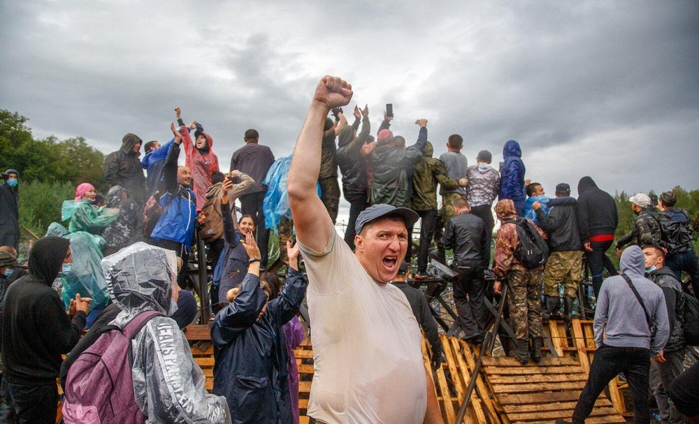 Протестующие на Куштау в 2020 году. Фото: ТАСС