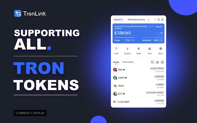 Кошелек TronLink, который работает с криптовалютами, привязанными к сети Tron. В том числе USDT TRC 20